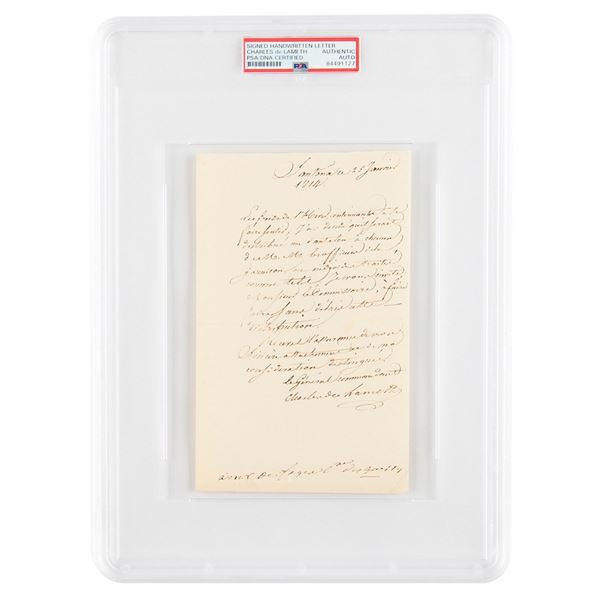 Charles-Malo de Lameth Autograph Letter Signed
