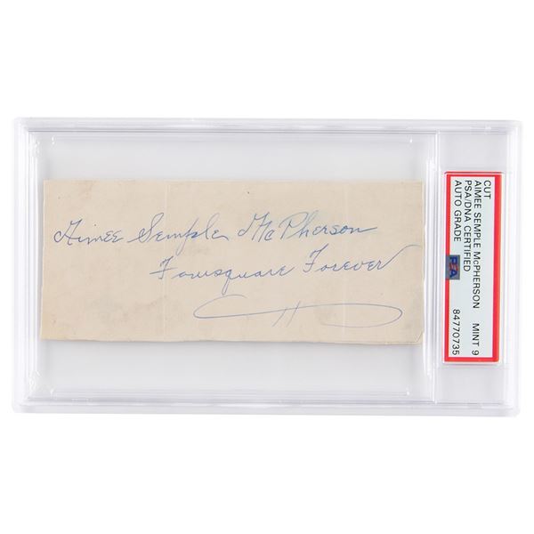 Aimee Semple McPherson Signature - PSA MINT 9