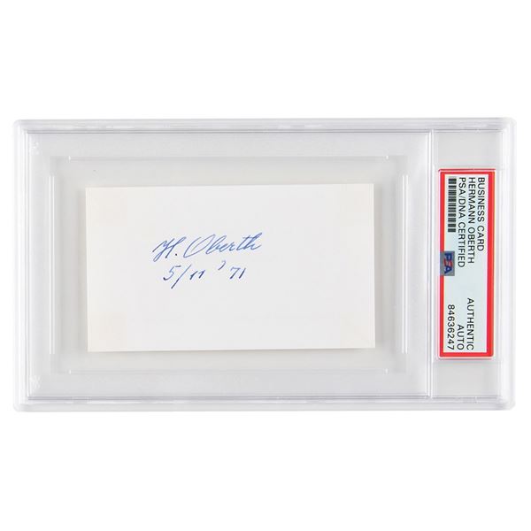 Hermann Oberth Signed Business Card