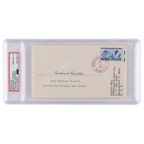 Bertrand Russell Signature - PSA GEM MINT 10