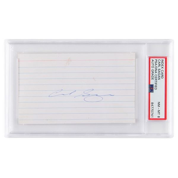 Carl Sagan Signature - PSA NM-MT 8