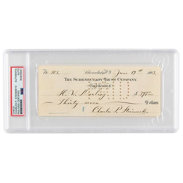 Charles P. Steinmetz Signed Check