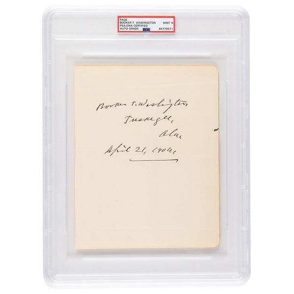 Booker T. Washington Signature - PSA MINT 9
