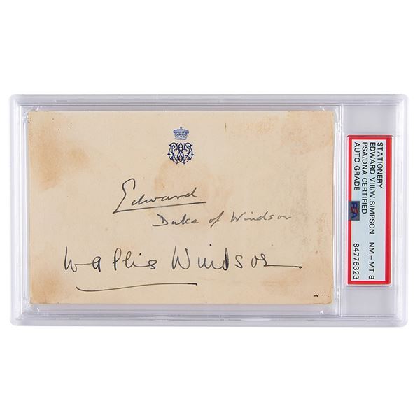 Duke and Duchess of Windsor Signatures - PSA NM-MT 8