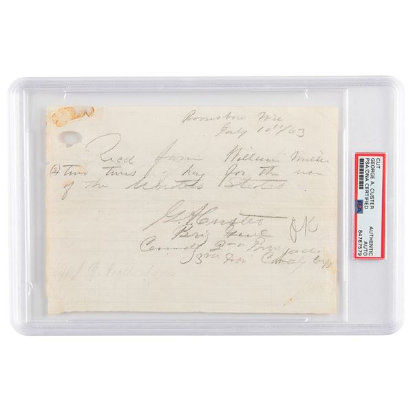 George A. Custer Autograph Document Signed