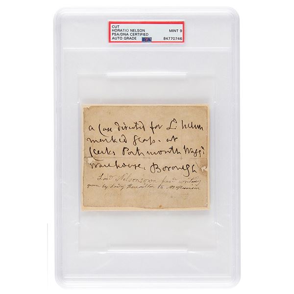 Horatio Nelson Autograph Note Signed in the Third Person - PSA MINT 9