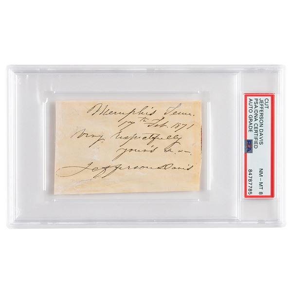 Jefferson Davis Signature - PSA NM-MT 8