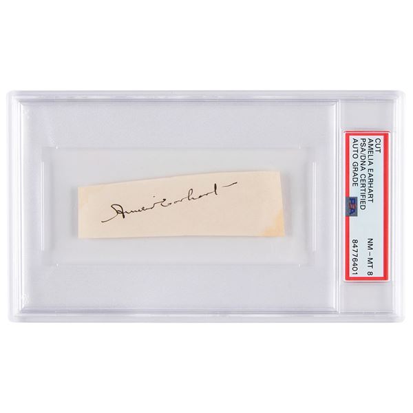 Amelia Earhart Signature - PSA NM-MT 8