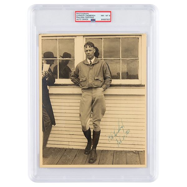 Charles Lindbergh Signed Photograph - PSA NM-MT 8