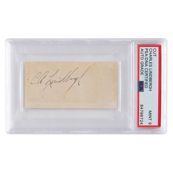 Charles Lindbergh Signature - PSA MINT 9