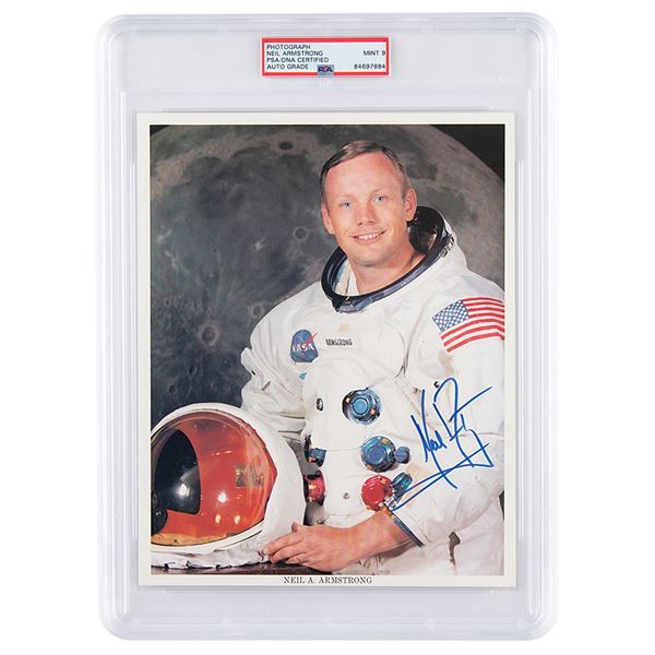 Neil Armstrong Signed Photograph - PSA MINT 9