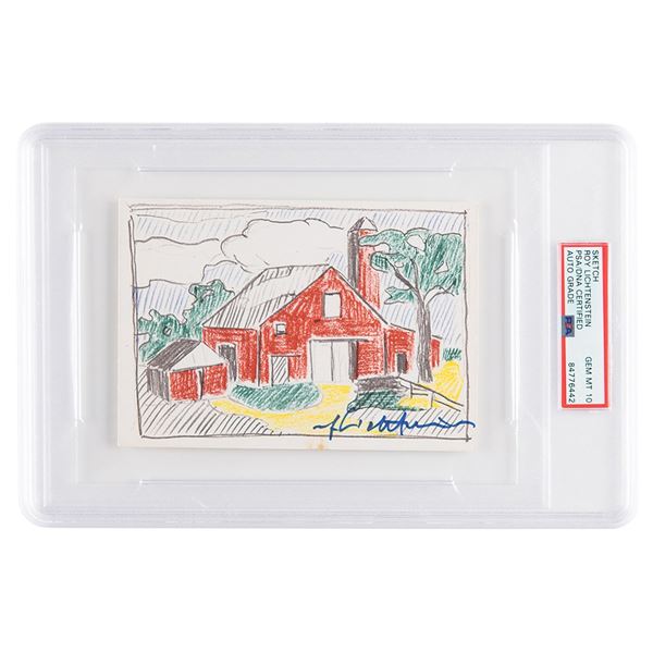 Roy Lichtenstein Signed Postcard - PSA GEM MT 10