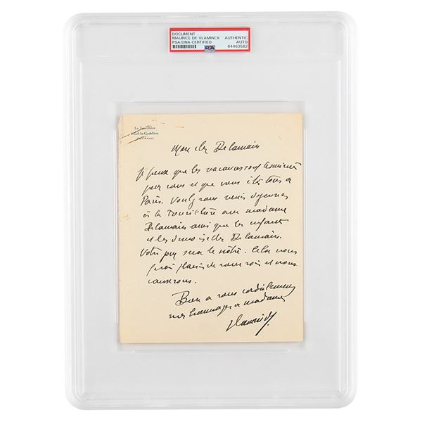 Maurice de Vlaminck Autograph Letter Signed