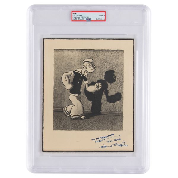 Elzie Segar Signed Photograph - PSA MINT 9