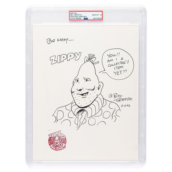 Bill Griffith Original Sketch of Zippy the Pinhead - PSA GEM MT 10