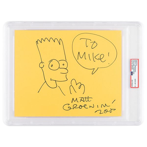 Matt Groening Original Sketch of Bart Simpson - PSA GEM MT 10