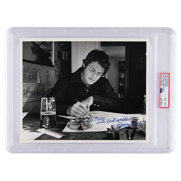 Johnny Hart Signed Photograph - PSA NM-MT 8