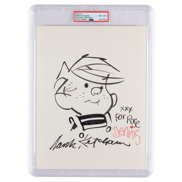 Hank Ketcham Original Sketch of Dennis the Menace - PSA NM-MT 8