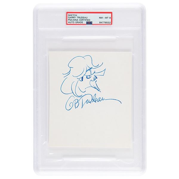 Garry Trudeau Signed Sketch of Zonker Harris - PSA NM-MT 8