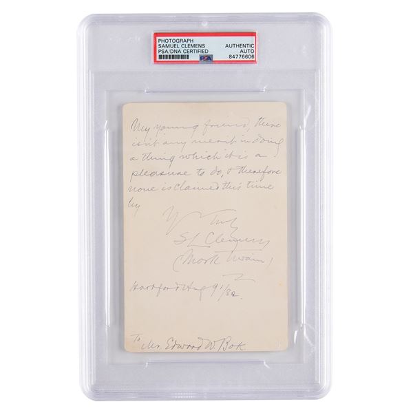 Samuel L. Clemens Signed Photograph