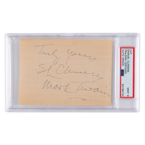 Samuel L. Clemens Double Signature - PSA MINT 9