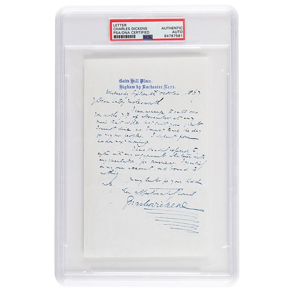 Charles Dickens Autograph Letter Signed