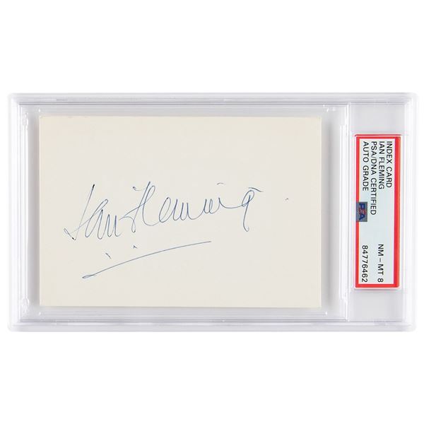 Ian Fleming Signature - PSA NM-MT 8