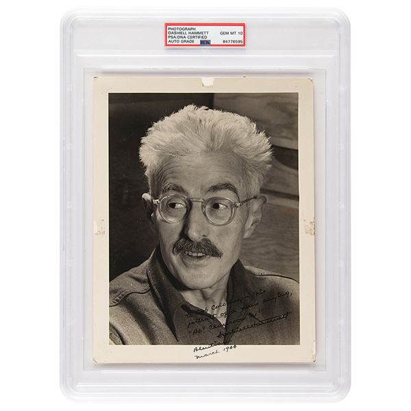 Dashiell Hammett Signed Photograph - PSA GEM MT 10