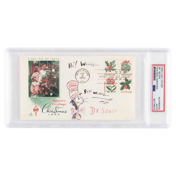 Dr. Seuss Signed Sketch of the Cat in the Hat