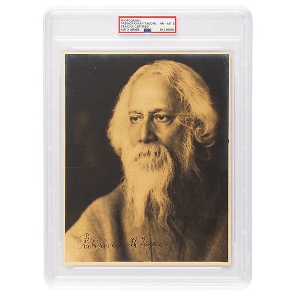 Rabindranath Tagore Signed Photograph - PSA NM-MT 8