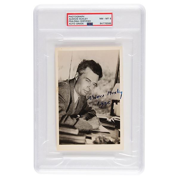 Aldous Huxley Signed Photograph - PSA NM-MT 8
