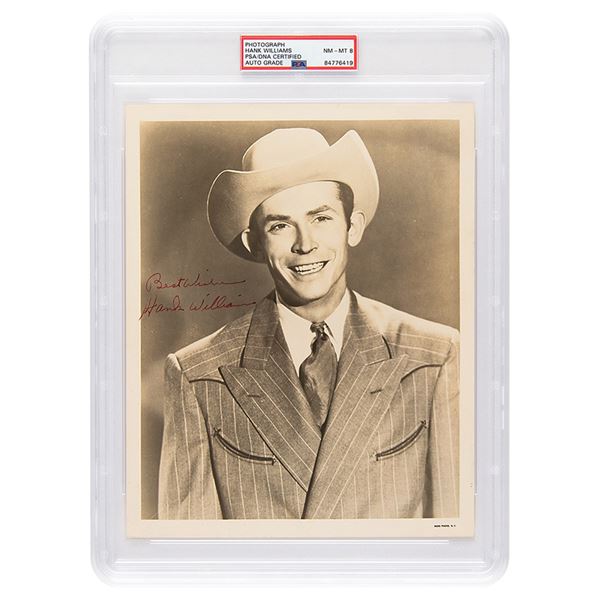 Hank Williams Signed Photograph - PSA NM-MT 8