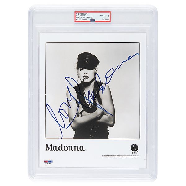 Madonna Signed Photograph - PSA NM-MT 8