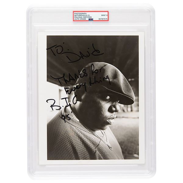 Notorious B.I.G. Signed Photograph - PSA MINT 9