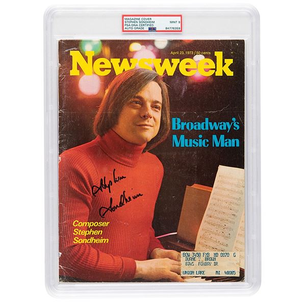 Stephen Sondheim Signed Magazine Cover - PSA MINT 9