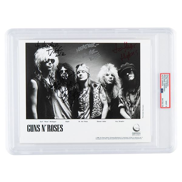 Guns Nâ€™ Roses Signed Photograph - PSA MINT 9