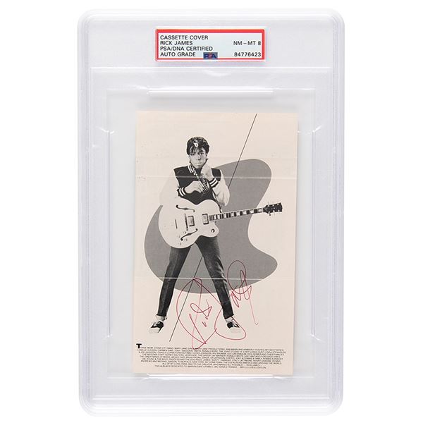 Rick James Signed Cassette Tape J-card - PSA NM-MT 8