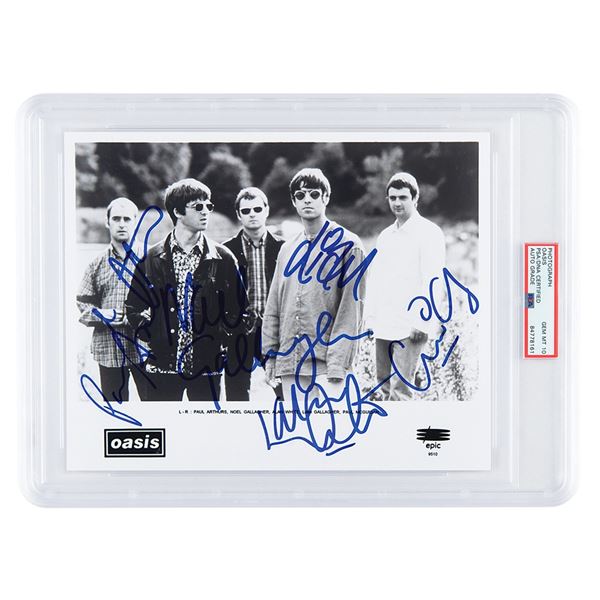 Oasis Signed Photograph - PSA GEM MT 10