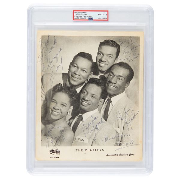 The Platters Signed Photograph - PSA NM-MT 8