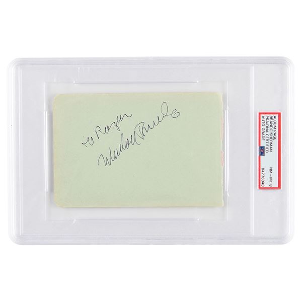 Marlon Brando Signature - PSA NM-MT 8