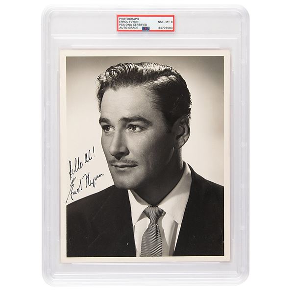 Errol Flynn Signed Photograph - PSA NM-MT 8