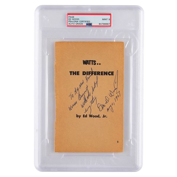 Ed Wood Signature - PSA MINT 9