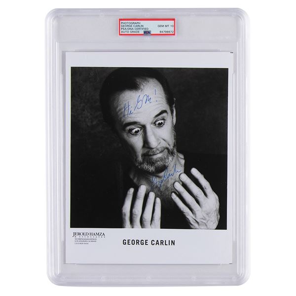 George Carlin Signed Photograph - PSA GEM MT 10