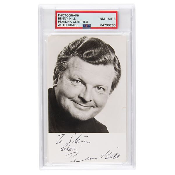 Benny Hill Signed Photograph - PSA NM-MT 8