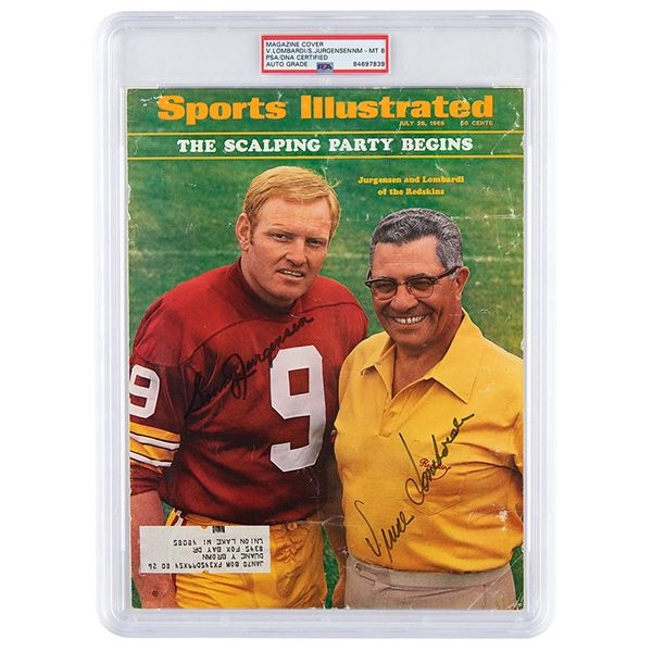 Vince Lombardi Signed Magazine Cover - PSA NM-MT 8