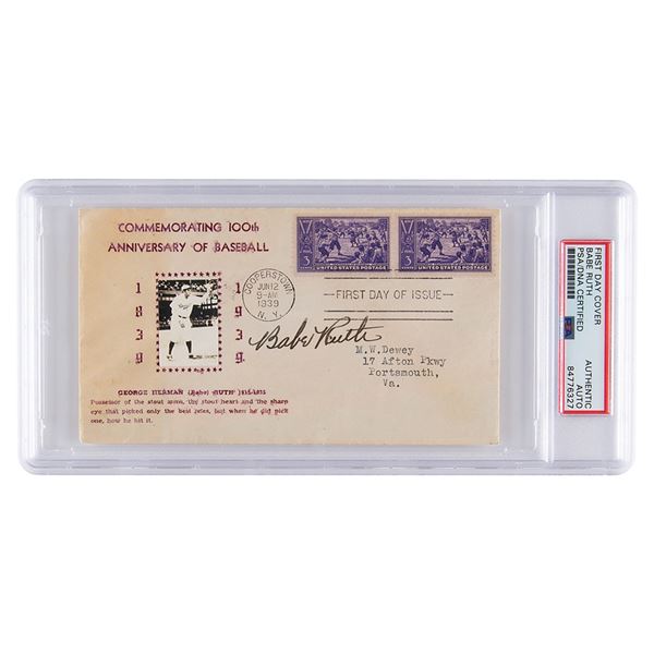 Babe Ruth Signed 'Baseball Centennial' FDC