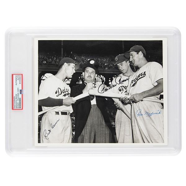 Brooklyn Dodgers: Medwick, Reese, and Reiser Signed Photograph