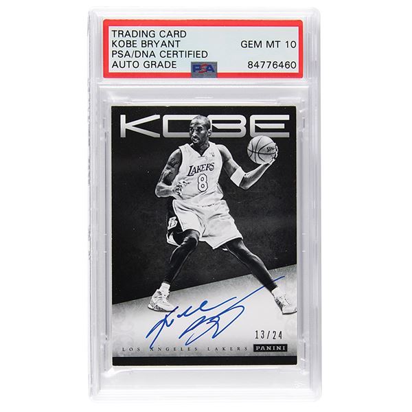 Kobe Bryant Signed Basketball Card - PSA GEM MT 10