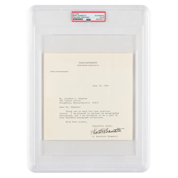 Bart Giamatti Typed Letter Signed