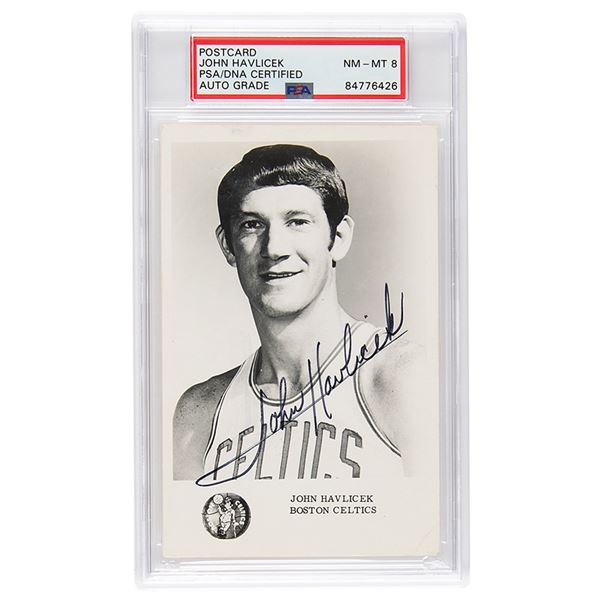 John Havlicek Signed Photograph - PSA NM-MT 8